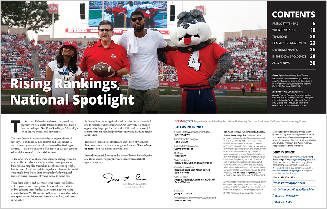 Fresno State Magazine - Aaron Judge, Derek Carr, Paul George